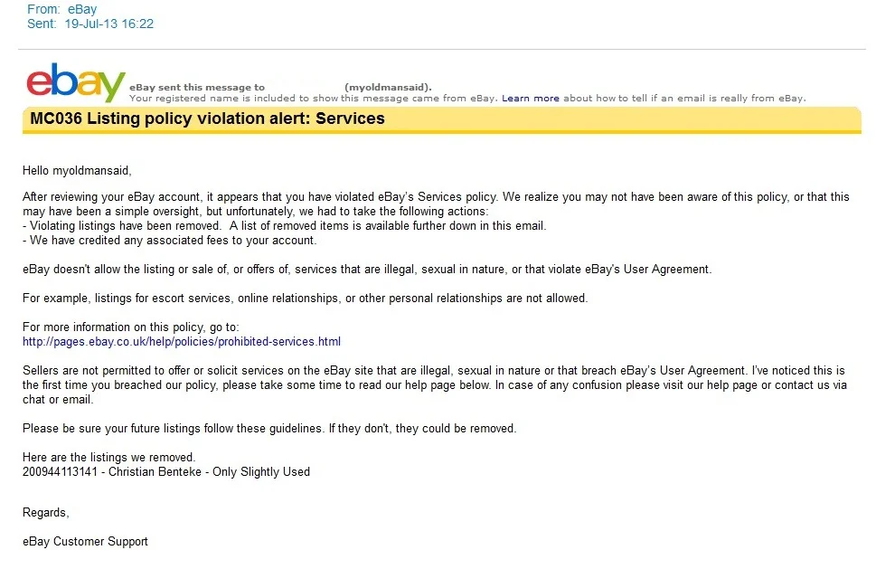benteke ebay removed