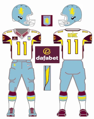 aston villa american football kit aston villa nfl kit