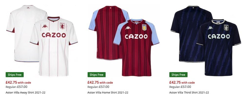 Aston Villa shirt discount