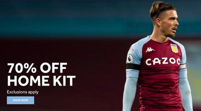 Aston Villa Home Shirt Discount 70%