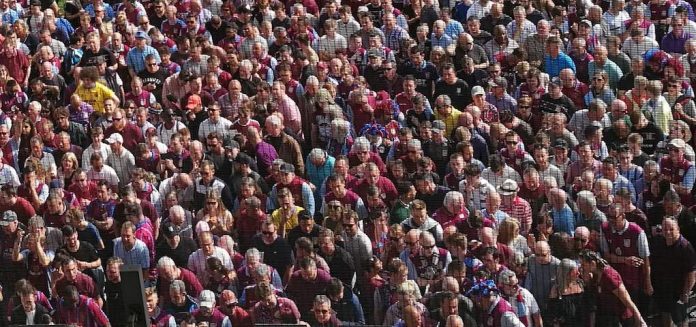 Aston Villa fans waiting outside of Wembley 2018