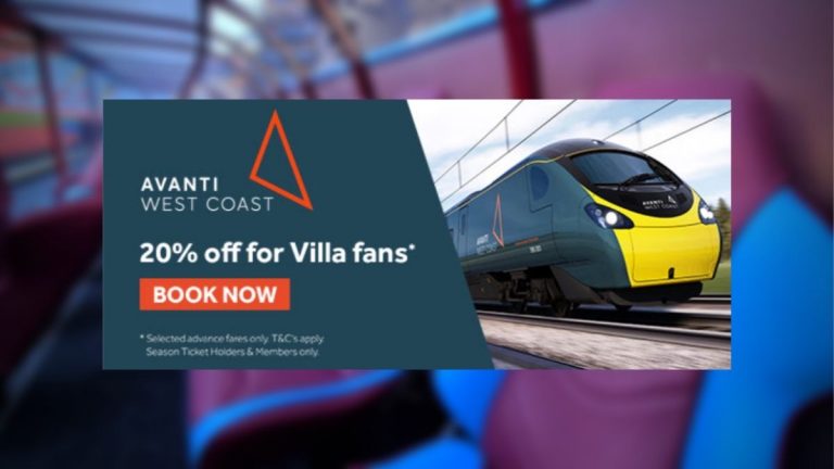 Discounted Train Travel Continues for Aston Villa Supporters