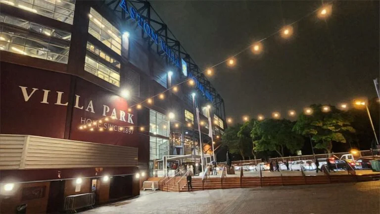 Aston Villa tickets — Villa Park at night